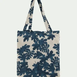 Parure De Lit*alinea Housse de couette 260x240cm et 2 taies d'oreiller 63x63cm en coton avec motif feuilles - Bleu