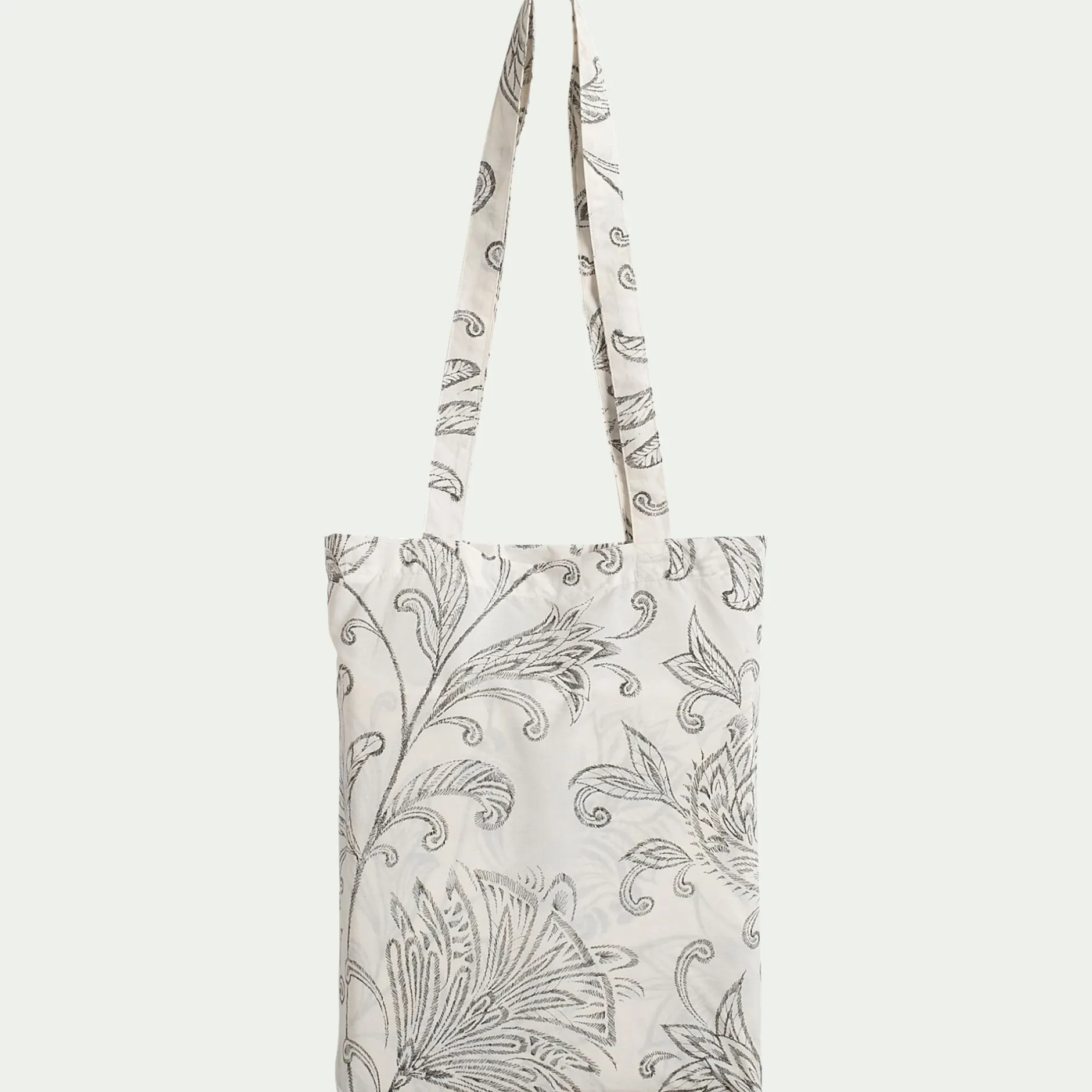 Parure De Lit*alinea Housse de couette 240x220cm et 2 taies d'oreiller 63x63cm en percale de coton motif floral - Blanc