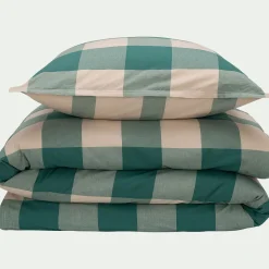Parure De Lit*alinea Housse de couette 240x220cm et 2 taies d'oreiller 63x63cm en coton lavé - Vert