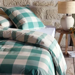 Parure De Lit*alinea Housse de couette 240x220cm et 2 taies d'oreiller 63x63cm en coton lavé - Vert