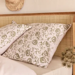 Parure De Lit*alinea Housse de couette 240x220cm et 2 taies d'oreiller 63x63cm en coton motif baroque - Blanc