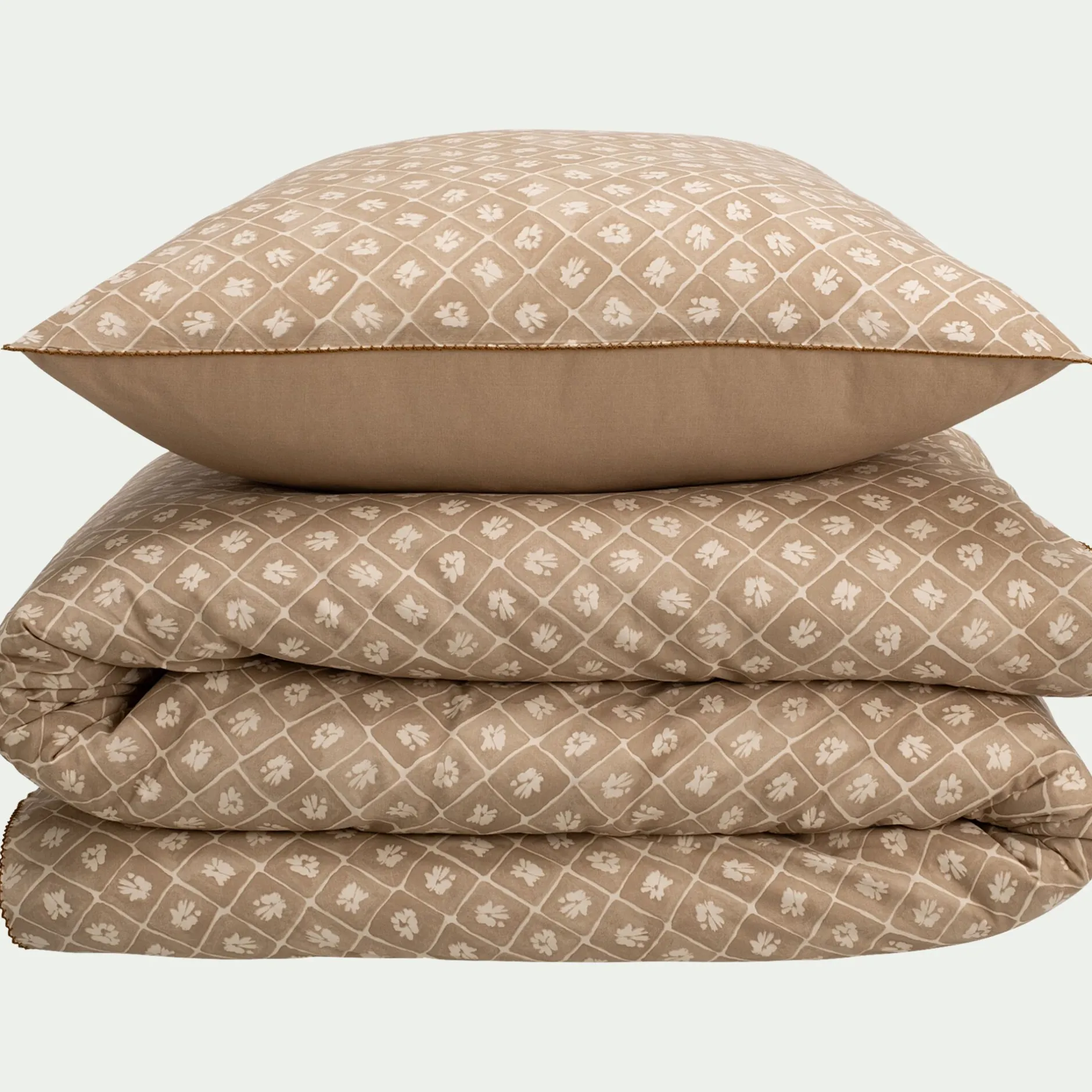 Parure De Lit*alinea Housse de couette 260x240cm et 2 taies d'oreiller 63x63cm en coton lavé - Beige