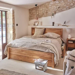 Parure De Lit*alinea Housse de couette 260x240cm et 2 taies d'oreiller 63x63cm en coton lavé - Beige