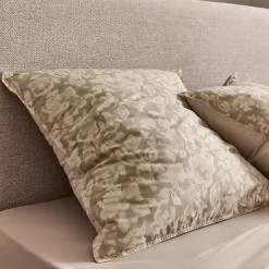 Parure De Lit*alinea Housse de couette 240x220cm et 2 taies d'oreiller 63x63cm en percale de coton motif floral - Beige