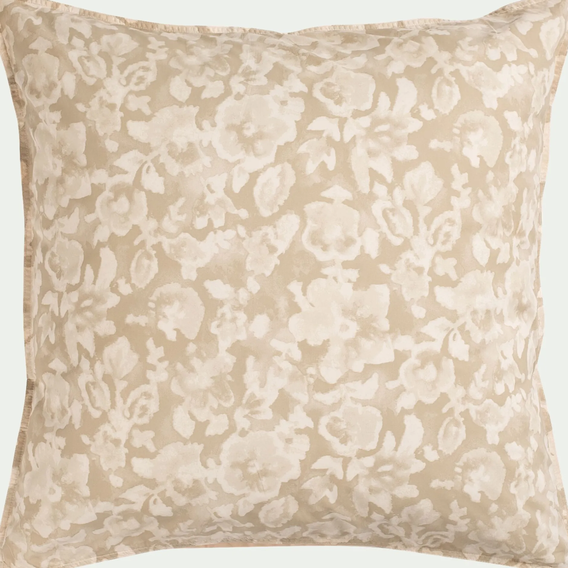 Parure De Lit*alinea Housse de couette 240x220cm et 2 taies d'oreiller 63x63cm en percale de coton motif floral - Beige