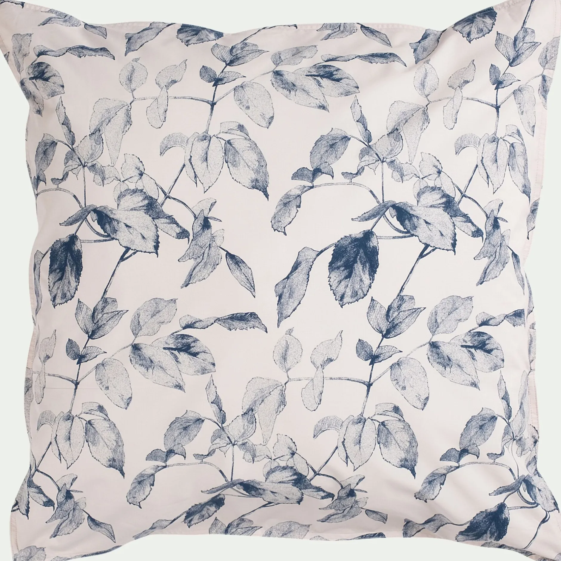 Parure De Lit*alinea Housse de couette 240x220cm et 2 taies d'oreiller 63x63cm en percale de coton motif végétal - Bleu