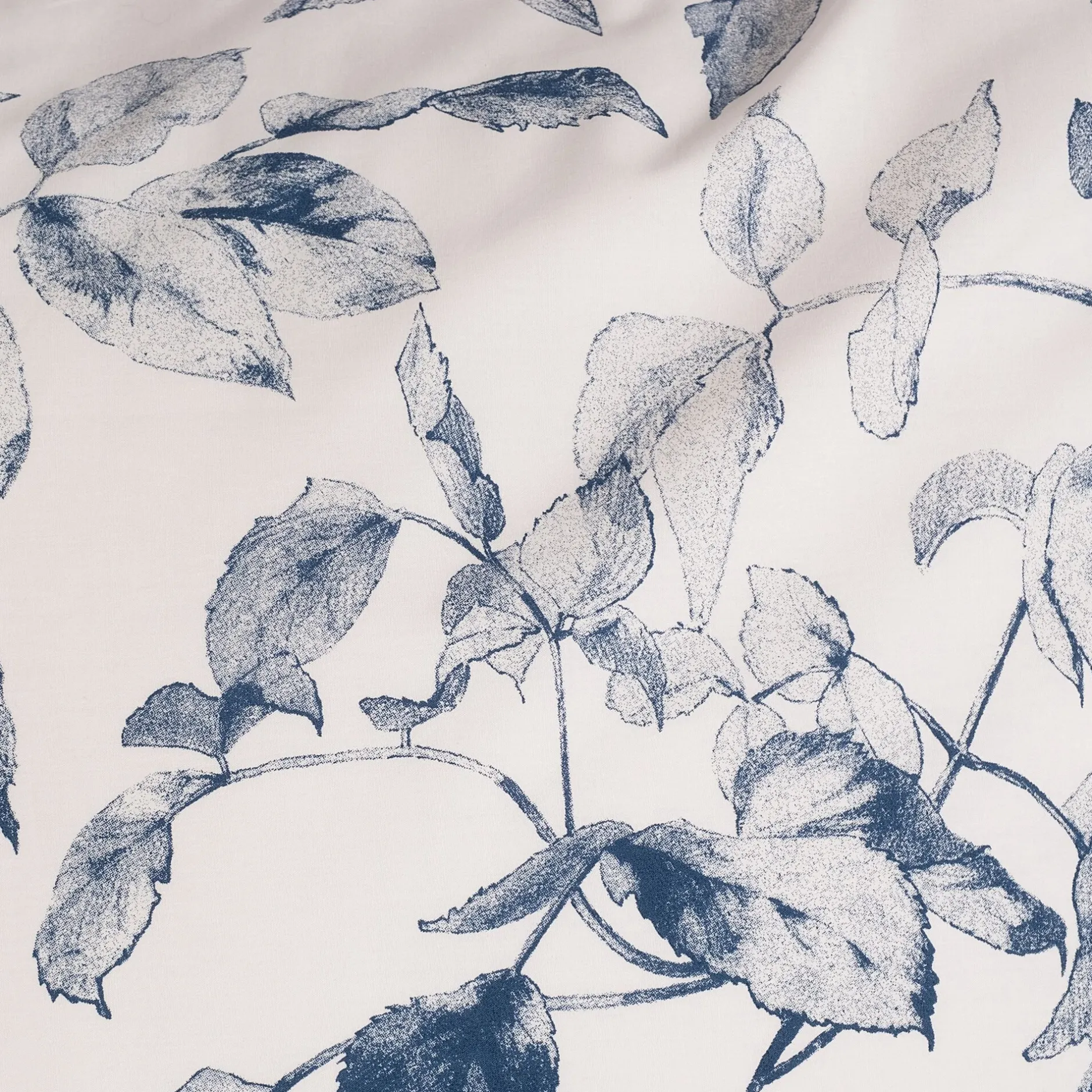 Parure De Lit*alinea Housse de couette 240x220cm et 2 taies d'oreiller 63x63cm en percale de coton motif végétal - Bleu