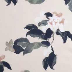 Parure De Lit*alinea Housse de couette 240x220cm et 2 taies d'oreiller 63x63cm en coton lavé à motif floral - Blanc