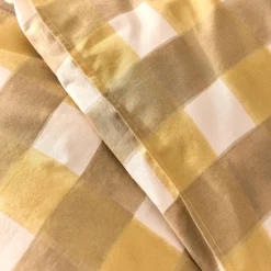 Parure De Lit*alinea Housse de couette 240x220cm et 2 taies d'oreiller 63x63cm en coton lavé à motif carreaux - Marron