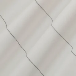 Parure De Lit*alinea Housse de couette 240x220cm et 2 taies d'oreiller 65x65cm en flanelle de coton à rayures - Blanc