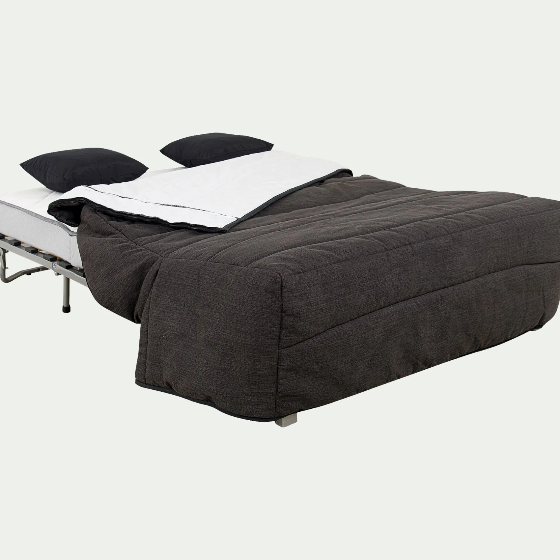 Housse Clic-Clac & Bz*alinea Housse pour canapé BZ et 2 housses de coussin 160x200cm - Gris anthracite