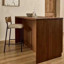 Îlot Central*alinea Ilot central de cuisine avec rangement en acacia L140cm - Bois foncé