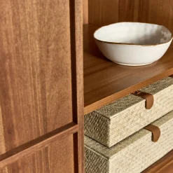 Îlot Central*alinea Ilot central de cuisine avec rangement en acacia L140cm - Bois foncé