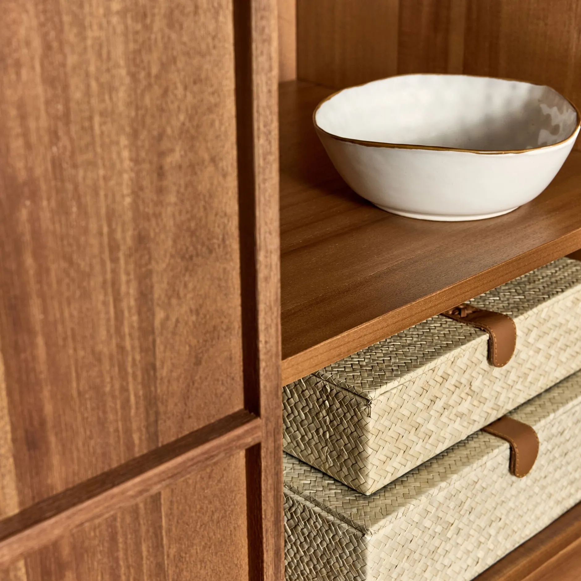 Îlot Central*alinea Ilot central de cuisine avec rangement en acacia L140cm - Bois foncé