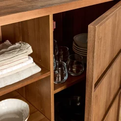 Îlot Central*alinea Ilot central de cuisine avec rangement en acacia L140cm - Bois foncé