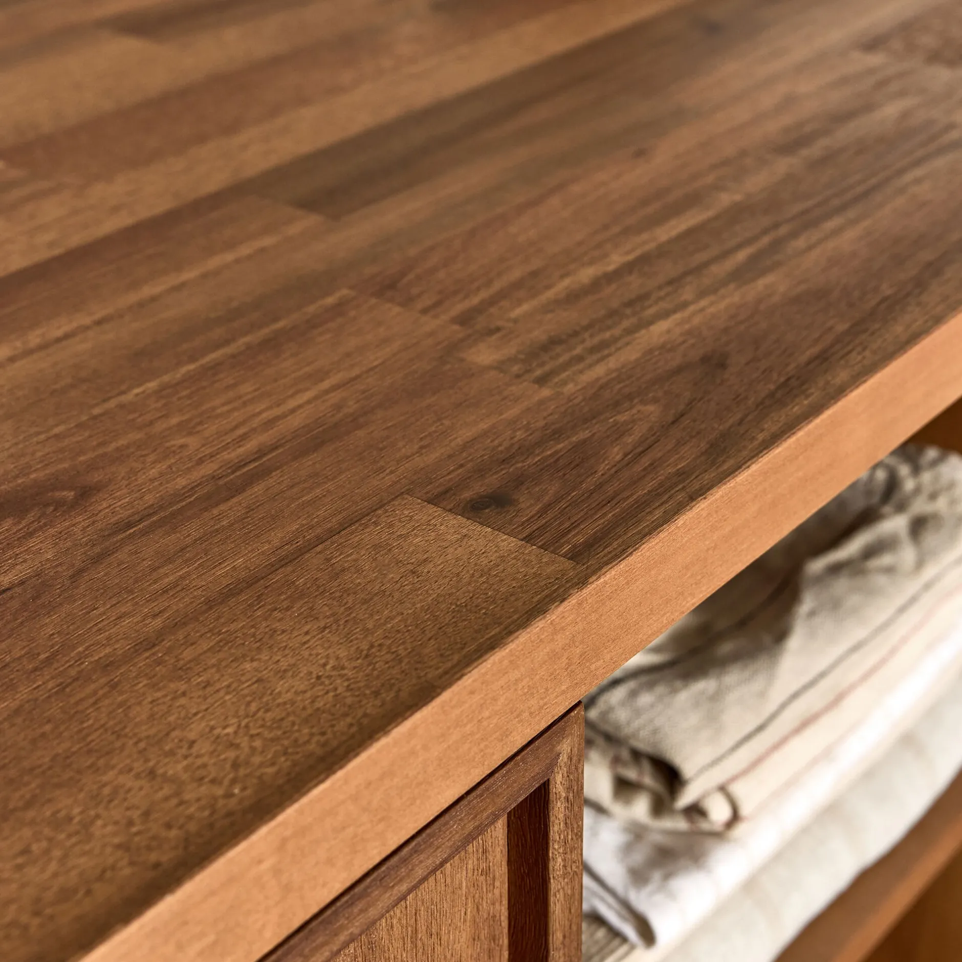 Îlot Central*alinea Ilot central de cuisine avec rangement en acacia L140cm - Bois foncé