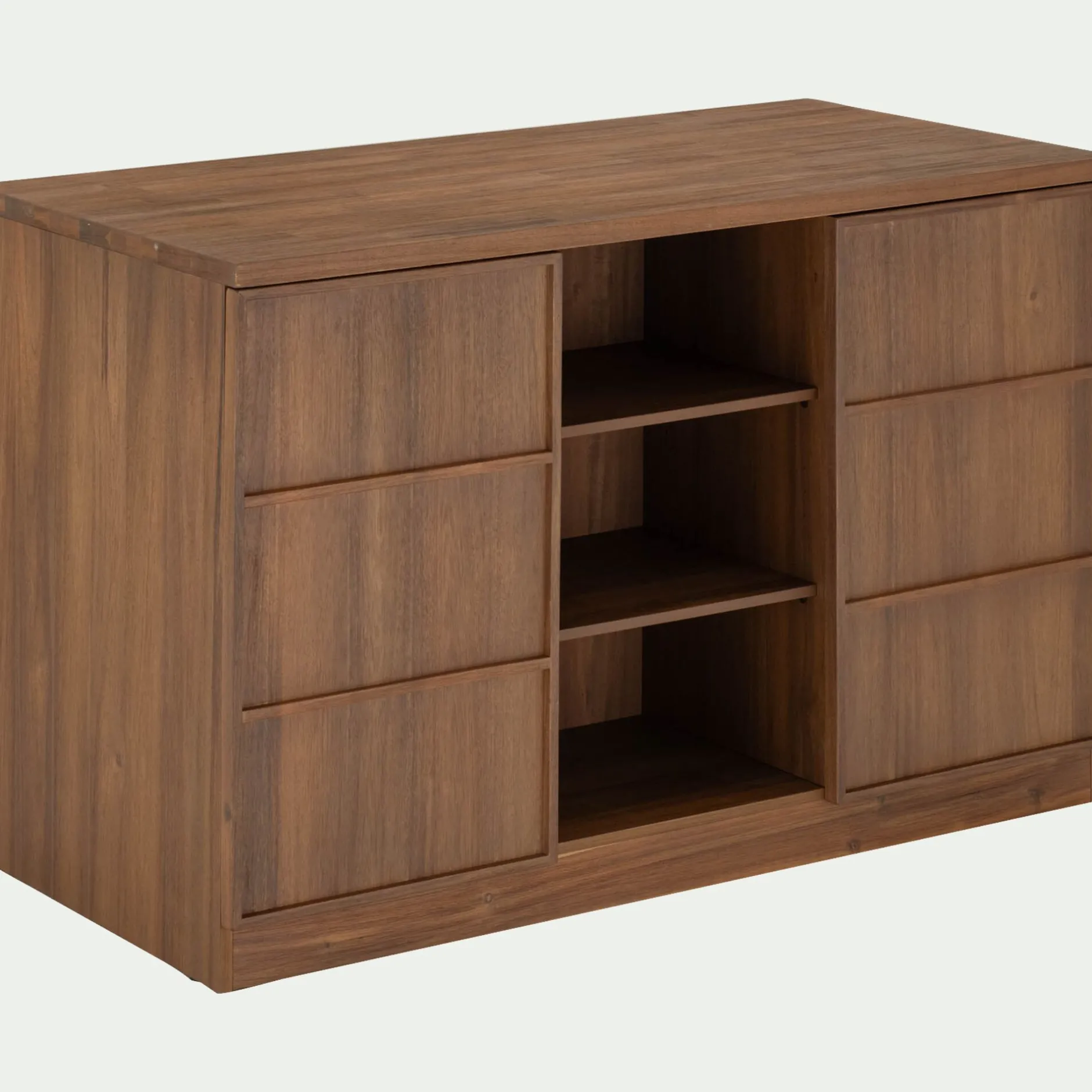 Îlot Central*alinea Ilot central de cuisine avec rangement en acacia L140cm - Bois foncé