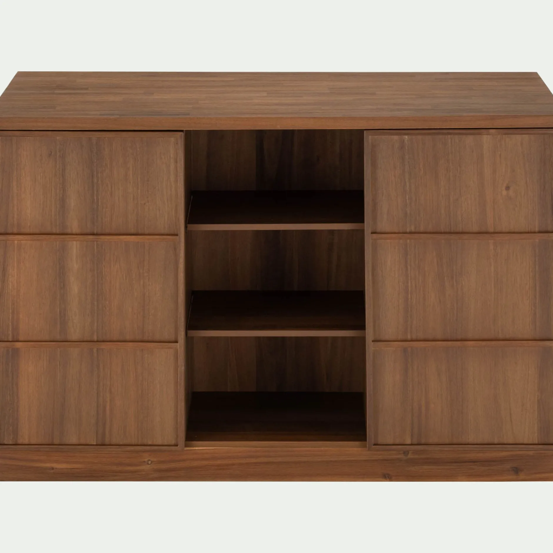 Îlot Central*alinea Ilot central de cuisine avec rangement en acacia L140cm - Bois foncé