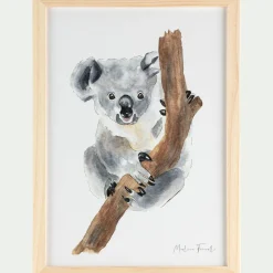 Matelas Enfant|Déco Murale*alinea Image aquarelle encadrée Koala - A4 Beige