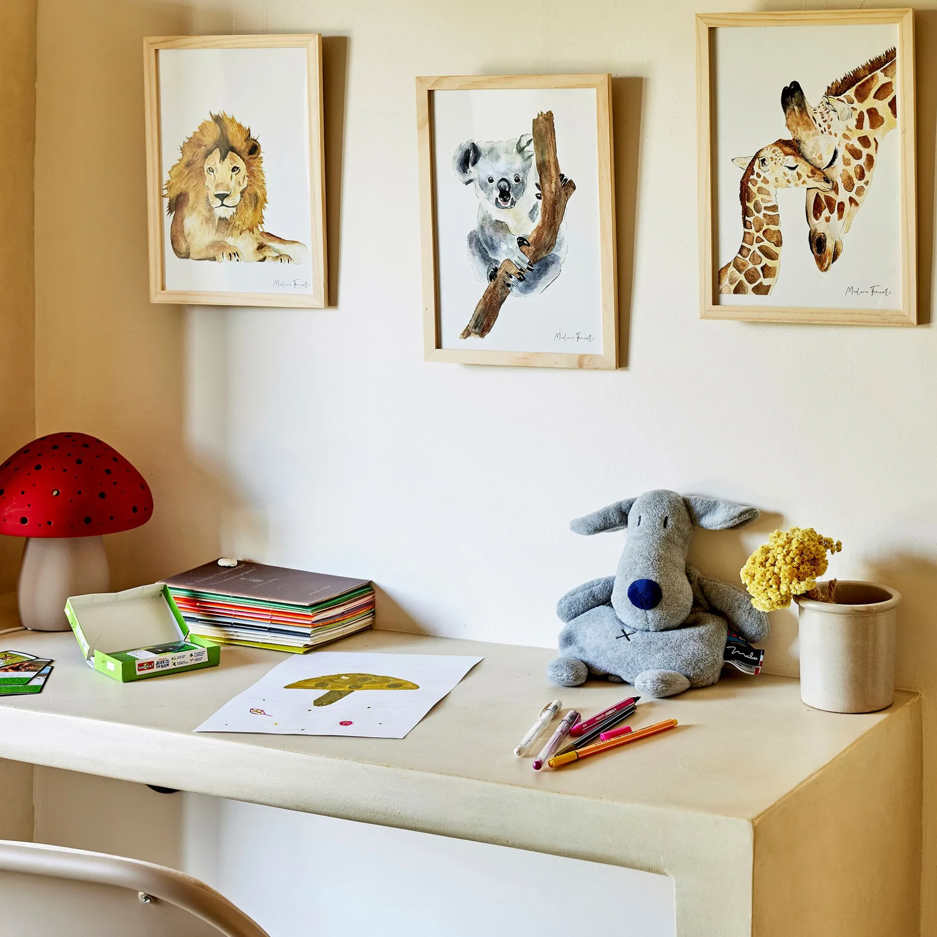 Matelas Enfant|Déco Murale*alinea Image aquarelle encadrée Koala - A4 Beige