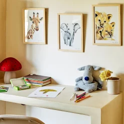 Matelas Enfant|Déco Murale*alinea Image aquarelle encadrée Éléphant - A4 Beige