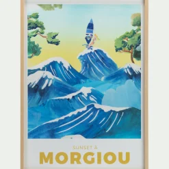 Matelas Enfant|Déco Murale*alinea Image encadrée motif morgiou 53x73cm - Bleu