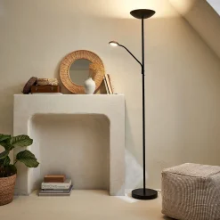 Lampadaire Droit*alinea Lampadaire électrifié droit en acier H180cm - Noir