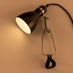 Lampe De Bureau|Lampe À Poser*alinea Lampe à pince électrifiée en acier - H34cm Noir