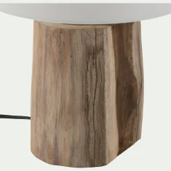 Lampe De Chevet|Lampe À Poser*alinea Lampe à poser en bois d'acacia - blanc D12xH39cm Naturel