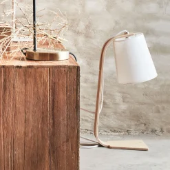 Lampe À Poser*alinea Lampe à poser en bois et coton H43cm E14 Naturel