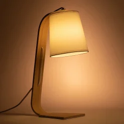 Lampe À Poser*alinea Lampe à poser en bois et coton H43cm E14 Naturel