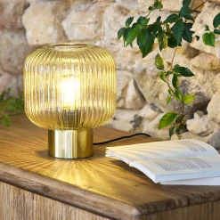 Lampe À Poser*alinea Lampe à poser en verre D20cm - ambré Marron