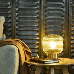 Lampe À Poser*alinea Lampe à poser en verre D20cm - ambré Marron