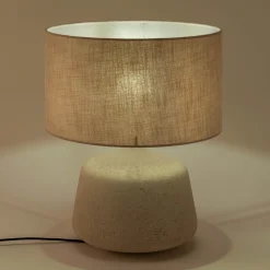 Lampe À Poser*alinea Lampe à poser électrifiée en céramique et coton D35cm - sable Beige