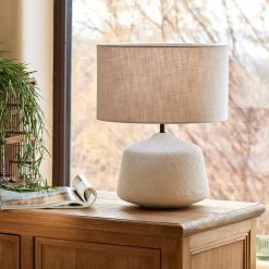 Lampe À Poser*alinea Lampe à poser électrifiée en céramique et coton D35cm - sable Beige