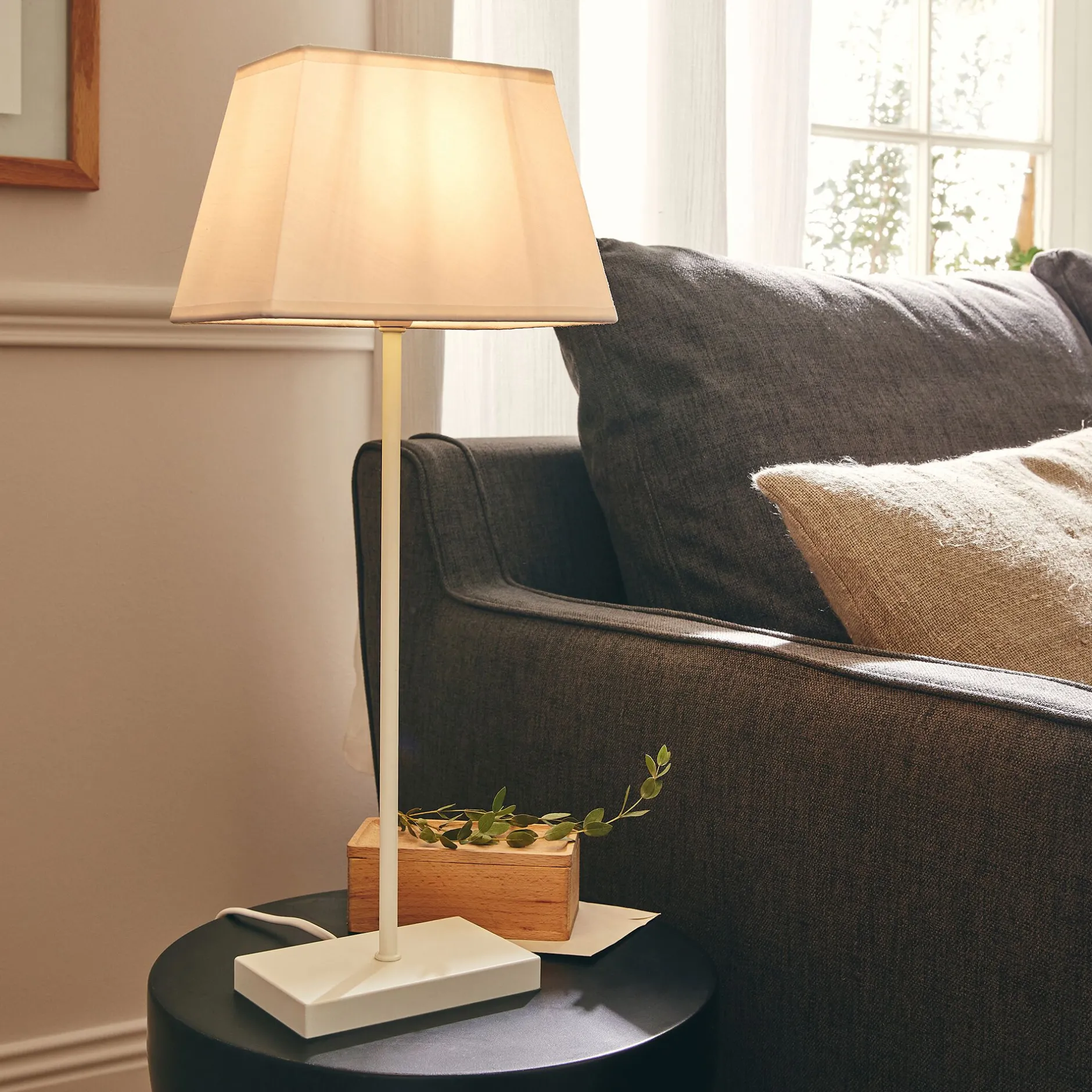 Lampe De Chevet|Lampe À Poser*alinea Lampe à poser électrifiée en coton H47cm - Blanc