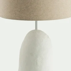 Lampe À Poser*alinea Lampe à poser électrifiée en céramique et lin H55cm - Blanc