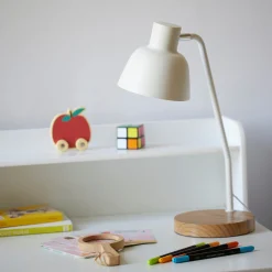 Matelas Enfant*alinea Lampe à poser électrifiée en bois et métal D41,5cm - Blanc