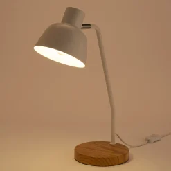 Matelas Enfant*alinea Lampe à poser électrifiée en bois et métal D41,5cm - Blanc