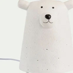 Lampe Chambre Enfant|Commode Enfant*alinea Lampe à poser électrifiée forme ours en porcelaine H16,2cm - Blanc