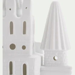 Matelas Enfant|Lampe Chambre Enfant*alinea Lampe à poser électrifiée forme château en porcelaine H25cm - Blanc