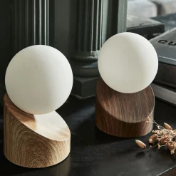 Lampe De Chevet|Lampe À Poser*alinea Lampe à poser tactile en fer effet bois clair H16cm- Naturel
