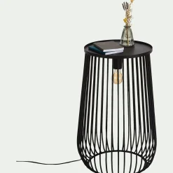 Lampe À Poser*alinea Lampe de sol en métal - H61,3xD40cm Noir