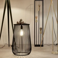 Lampe À Poser*alinea Lampe de sol en métal - H61,3xD40cm Noir