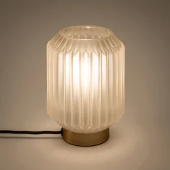 Lampe De Chevet|Lampe De Bureau*alinea Lampe de table en verre et acier H17cm - Blanc