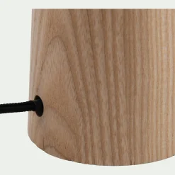 Lampe À Poser*alinea Lampe en bois clair et coton - noir Blanc