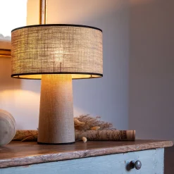 Lampe De Chevet|Lampe À Poser*alinea Lampe en lin calandré - H40cm Naturel