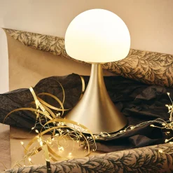 Lampe À Poser*alinea Lampe tactile en métal et verre D14,6xH26cm - Doré