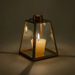 Lanterne|Bougie Et Photophore De Noël*alinea Lanterne miniature en verre et fer H14cm - Doré