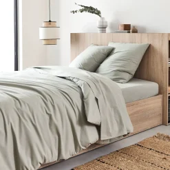 Parure De Lit*alinea Linge de lit uni en coton - olivier Vert